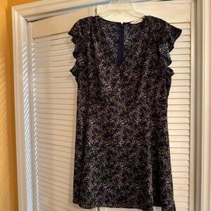Navy Floral above the knee Dress